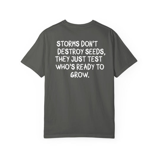 'Storms Don't Destroy Seeds' Oversize Cotton Tee