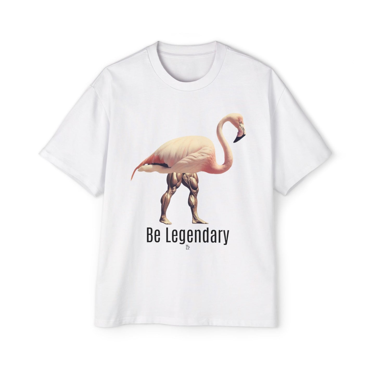 "Be Legendary" Funny Flamingo Oversize Cotton Tee