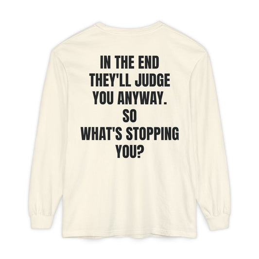 'What's Stopping you?' Inspirational Cotton Oversize Long Sleeve