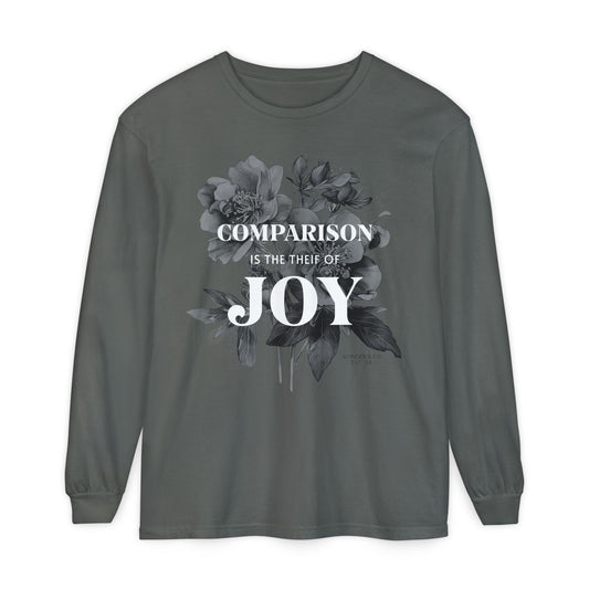 "Comparison is the thief of joy" Cotton Long Sleeve T-Shirt