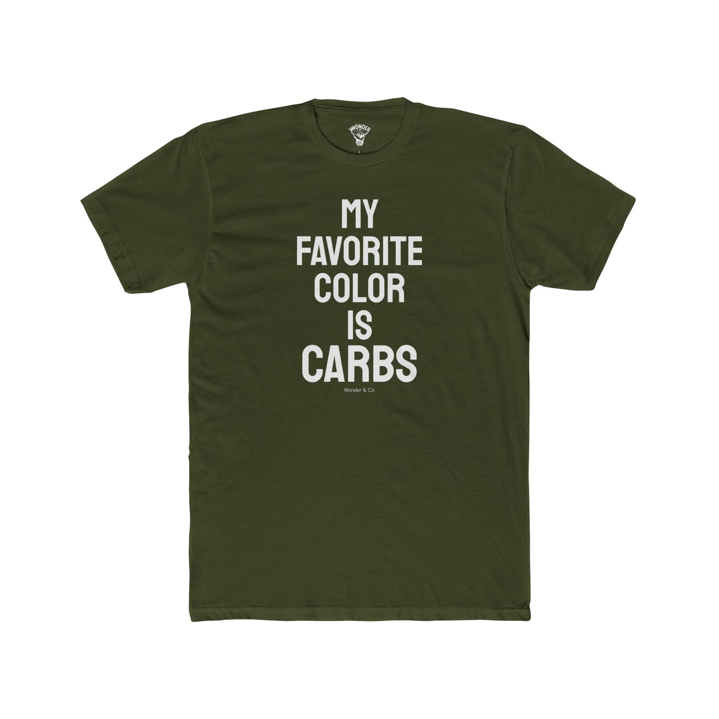 "My Favorite Color is Carbs" Unisex Cotton Crew Shirt